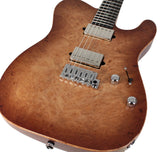 Suhr Select Modern T Mahogany Guitar, Burl, Natural Burst - Humbucker Music