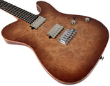 Suhr Select Modern T Mahogany Guitar, Burl, Natural Burst - Humbucker Music