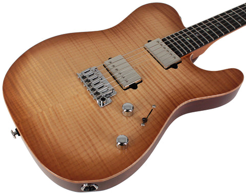 Suhr Select Modern T Mahogany Guitar, Natural Burst - Humbucker Music