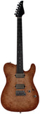 Suhr Select Modern T Mahogany Guitar, Burl, Natural Burst - Humbucker Music