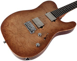 Suhr Select Modern T Mahogany Guitar, Burl, Natural Burst - Humbucker Music