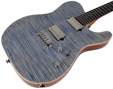 Suhr Select Modern T Mahogany Guitar, Trans Blue Denim Slate - Humbucker Music