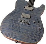 Suhr Select Modern T Mahogany Guitar, Trans Blue Denim Slate - Humbucker Music