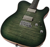 Suhr Select Modern T Mahogany Guitar, Faded Trans Green Burst - Humbucker Music