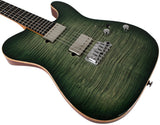 Suhr Select Modern T Mahogany Guitar, Faded Trans Green Burst - Humbucker Music