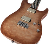 Suhr Select Standard Mahogany HH Guitar, Quilt Natural Burst - Humbucker Music