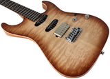 Suhr Select Standard Mahogany Guitar, Quilted Natural Burst - Humbucker Music