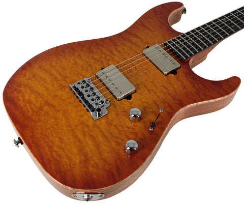 Suhr Select Standard Mahogany HH Guitar, Quilt Suhr Burst - Humbucker Music