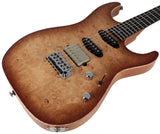 Suhr Select Standard Mahogany Guitar, Burl Natural Burst - Humbucker Music