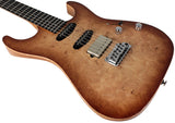 Suhr Select Standard Mahogany Guitar, Burl Natural Burst - Humbucker Music