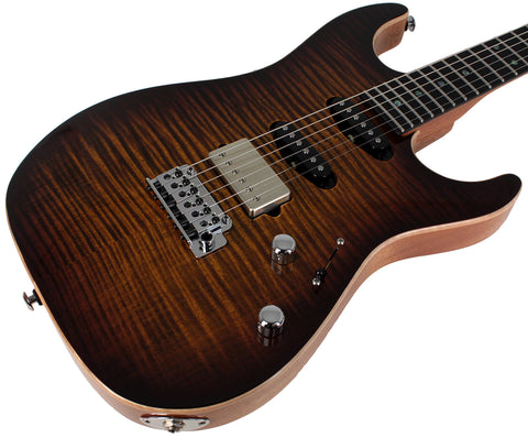 Suhr Select Standard Mahogany Guitar, Bengal Burst - Humbucker Music