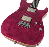 Suhr Select Standard Mahogany HH Guitar, Quilt Magenta Pink Stain - Humbucker Music