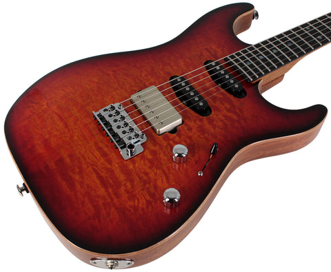 Suhr Select Standard Mahogany Guitar, Quilted Inferno Burst - Humbucker Music