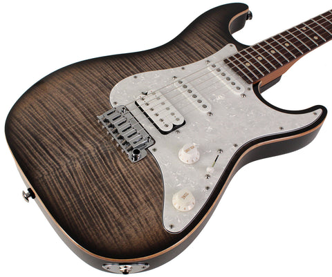 Suhr Standard Plus Guitar, Trans Charcoal Burst, Pau Ferro - Humbucker Music