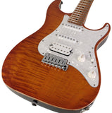 Suhr Standard Plus Guitar, Trans Honey Amber Burst, Roasted Maple - Humbucker Music