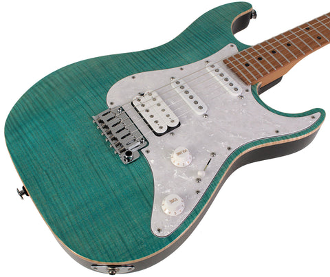 Suhr Standard Plus Guitar, Bahama Blue, Roasted Maple - Humbucker Music