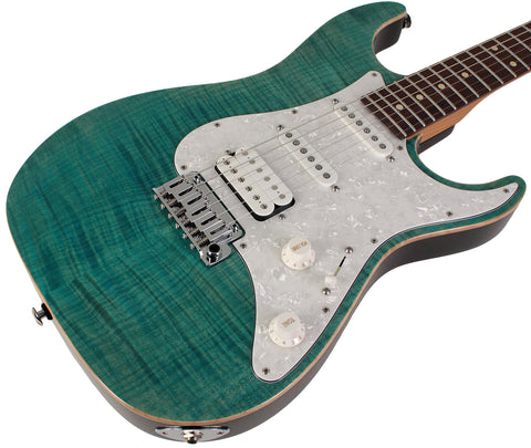 Suhr Standard Plus Guitar, Bahama Blue, Pau Ferro - Humbucker Music