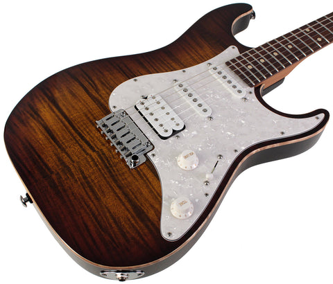 Suhr Standard Plus Guitar, Bengal Burst, Pau Ferro - Humbucker Music