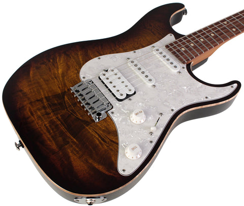 Suhr Standard Plus Guitar, Bengal Burst, Pau Ferro - Humbucker Music