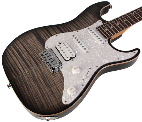 Suhr Standard Plus Guitar, Trans Charcoal Burst, Pau Ferro - Humbucker Music