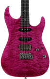 Suhr Select Standard Mahogany Guitar, Quilted Magenta Pink Stain - Humbucker Music