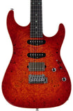Suhr Select Standard Mahogany Guitar, Burl Fireburst - Humbucker Music