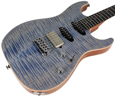 Suhr Select Standard Mahogany Guitar, Trans Blue Denim Slate - Humbucker Music