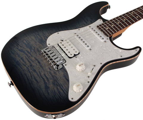 Suhr Standard Plus Guitar, Trans Whale Blue Burst, Pau Ferro - Humbucker Music