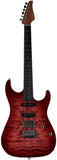 Suhr Select Standard Mahogany Guitar, Quilted Faded Trans Red Wine Burst