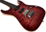 Suhr Select Standard Mahogany Guitar, Quilted Faded Trans Red Wine Burst