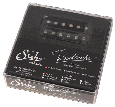 Suhr Woodbucker Humbucker Pickup, Bridge, Black, 53mm - Humbucker Music