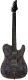 Suhr Select Modern T Mahogany Guitar, Trans Blue Denim Slate Burl - Humbucker Music