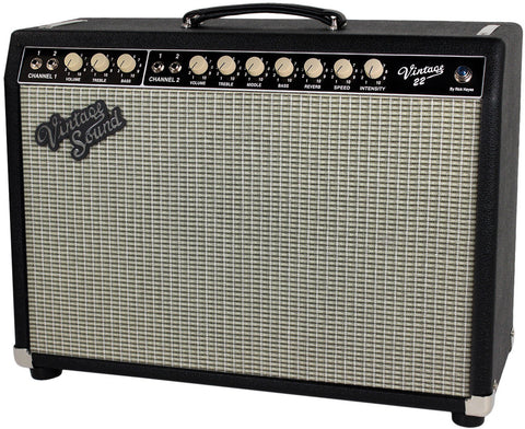 Vintage Sound Vintage 22 Combo Amp, Black, Aged Silver - Humbucker Music