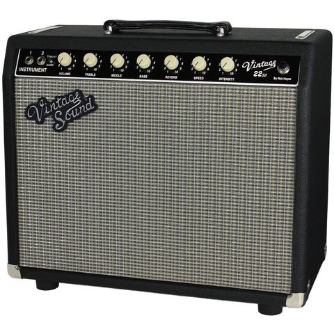 Vintage Sound Vintage 22sc Combo, Black, Aged Silver Grille - Humbucker Music