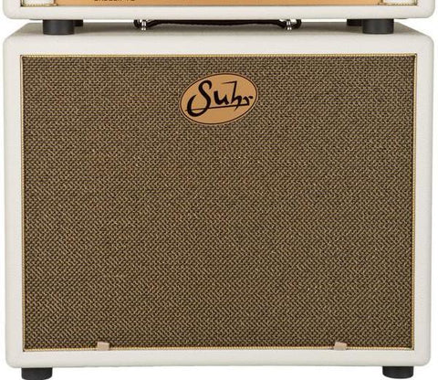 Suhr 1x12 Speaker Cabinet - Ivory / Gold Grille - Humbucker Music