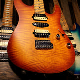 Suhr Limited Modern Satin Flame Guitar, Honey Burst, Hardshell Case