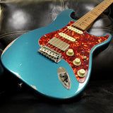 Suhr Select Classic S Antique HSS Guitar, Roasted Flamed Neck, Ocean Turquoise Metallic, Maple - Humbucker Music