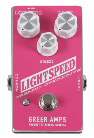 Greer Lightspeed Organic Overdrive Pedal - Pink/ White - Humbucker Music