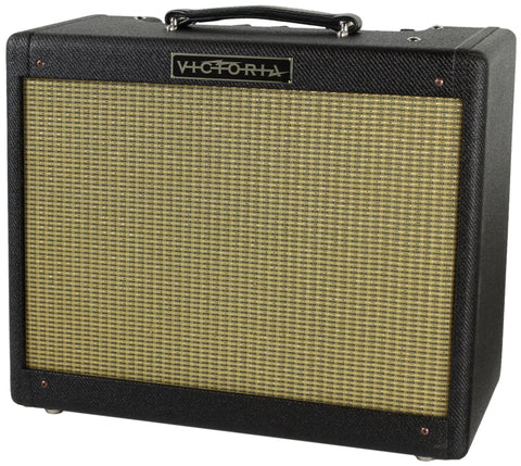 Victoria Amplifier Ivy League 1x12 Combo, Black Tweed, Half Power Switch - Humbucker Music