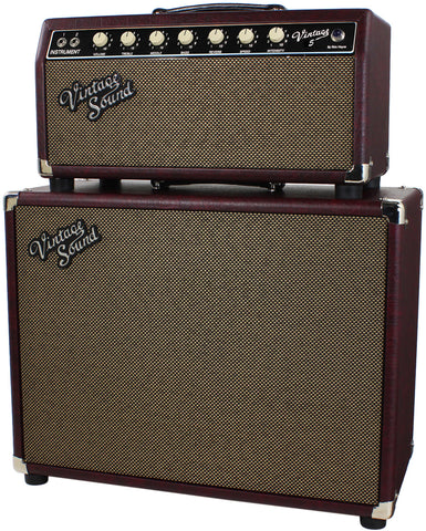Vintage Sound Vintage 5 Head & 1x12 Cab, Wine Taurus - Humbucker Music