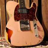 Fender Custom Shop Limited 1960 HS Tele Custom, Heavy Relic, Dirty Shell Pink over 3 Tone Sunburst