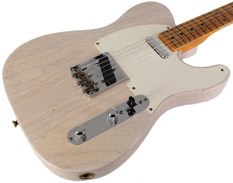 Fender Custom Shop 1955 Telecaster Journeyman Relic Guitar, Aged White Blonde - Humbucker Music