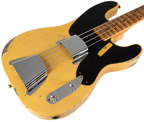 Fender Custom Shop Limited 1951 Precision Bass Relic, Aged Nocaster Blonde - Humbucker Music