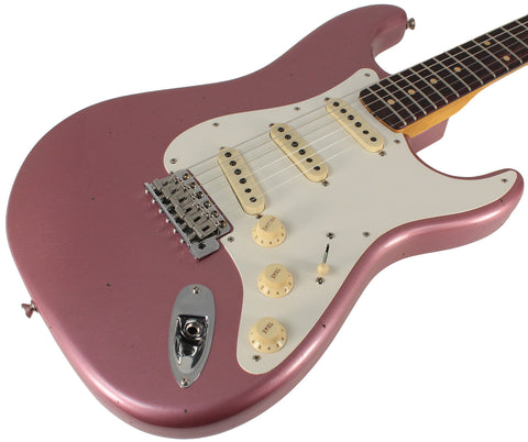 Fender Custom Shop Limited 59 Strat, Journeyman, Faded Aged Burgundy Mist Metallic - Humbucker Music