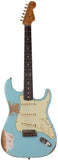 Fender Custom Shop Limited 1963 Stratocaster, Heavy Relic, Faded Aged Daphne Blue - Humbucker Music