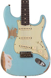 Fender Custom Shop Limited 1963 Stratocaster, Heavy Relic, Faded Aged Daphne Blue - Humbucker Music