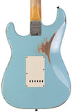 Fender Custom Shop Limited 1963 Stratocaster, Heavy Relic, Faded Aged Daphne Blue - Humbucker Music