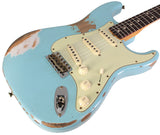 Fender Custom Shop Limited 1963 Stratocaster, Heavy Relic, Faded Aged Daphne Blue - Humbucker Music