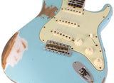 Fender Custom Shop Limited 1963 Stratocaster, Heavy Relic, Faded Aged Daphne Blue - Humbucker Music
