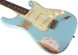 Fender Custom Shop Limited 1963 Stratocaster, Heavy Relic, Faded Aged Daphne Blue - Humbucker Music